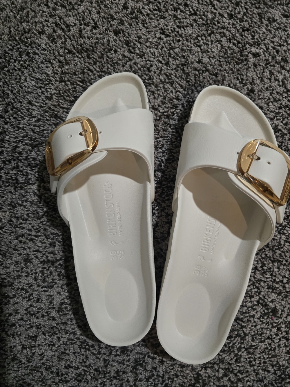 Birkenstock White Madrid EVA Slide with Buckle